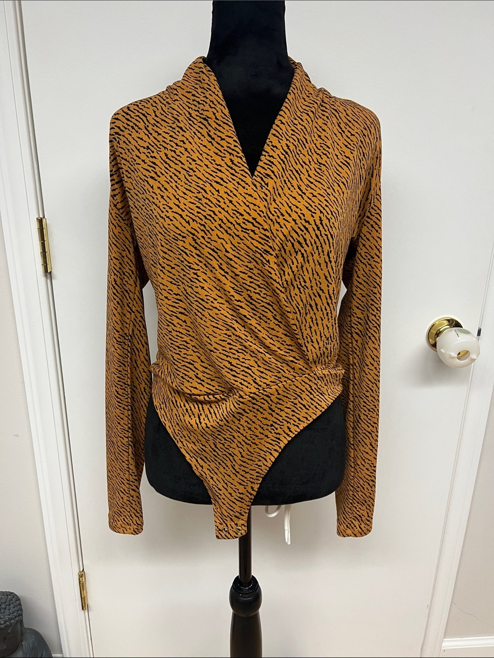 Banana Republic Rust Print Wrap Bodysuit